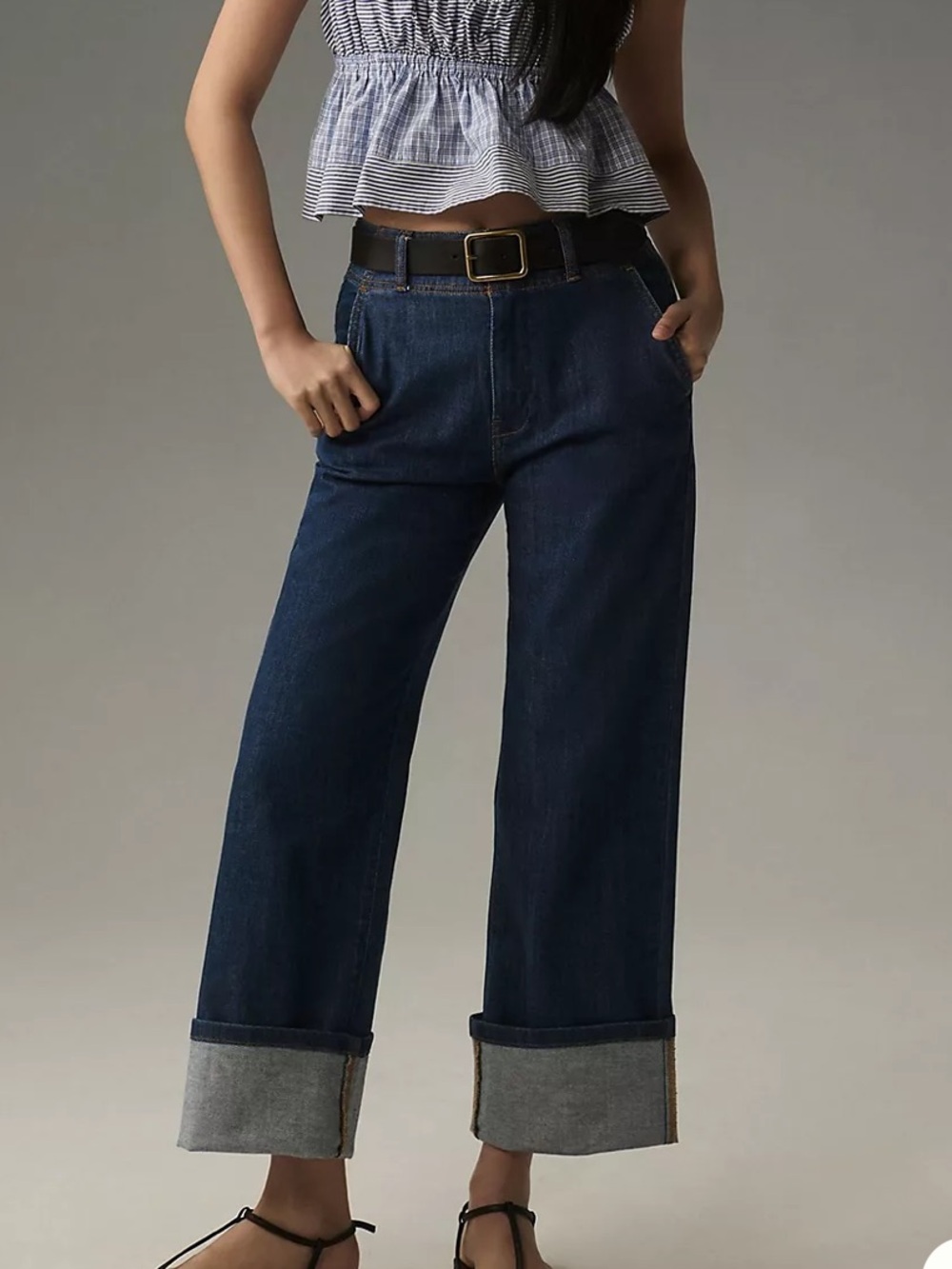 Anthropologie Pilcro Straight Leg Cuffed Jean